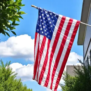 212 MAIN 3x5 ft Embroidered Star Nylon American Flag - Durable, UV-Resistant Red White & Blue Outdoor Decor for Freedom-Focused Boating, Sports Use
