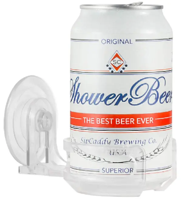 Portable Shower Caddy - Beer & Wine Glass Holder with Suction Cup