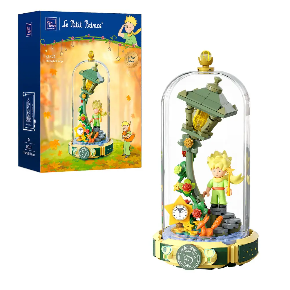 PANTASY Le Petit Prince Starlight Lamp Building Block Set-Creative DIY Model with Minifigure & Dust Cover Premium Building Blocks for Home Decor