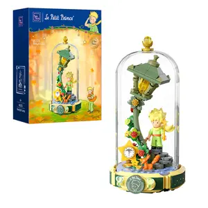 PANTASY Le Petit Prince Starlight Lamp Building Block Set-Creative DIY Model with Minifigure & Dust Cover Premium Building Blocks for Home Decor