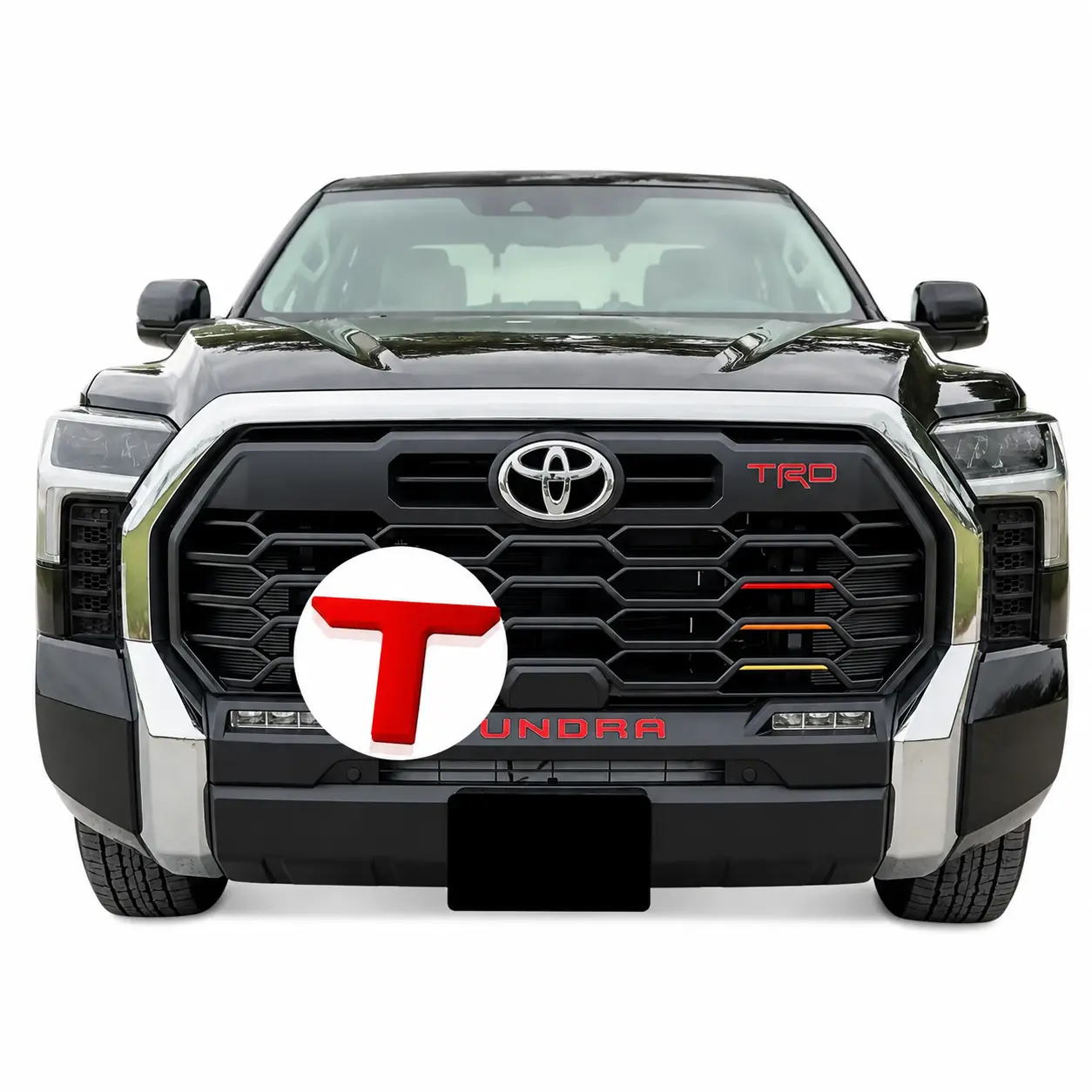 For 2022-2026 Toyota Tundra 3D TUNDRA Front Grille Letters, Raised ABS Bumper Emblem Sticker Upgrade