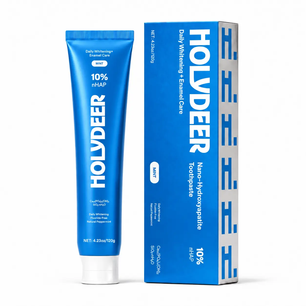 Holydeer 10% Nano-Hydroxyapatite Gentle Toothpaste, Fluoride-Free Mint Oral Paste for Daily Oral Hygiene, Enamel Protection, Sensitive Teeth Relief, Teeth Brightening, Long-Lasting Fresh Breath, Hydroxyapatite Toothpaste