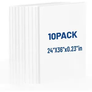Board 24 x 36 , 3/16" (5mm) - 10 Pack, White Poster Board, Double Sided Sign Board  Board for Mountg, Crafts, Patgs, Art, Display.
