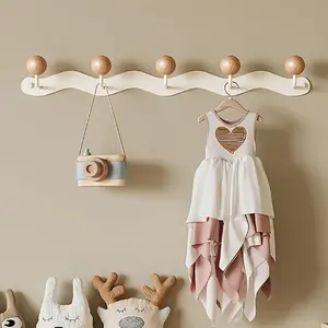 Exquisite Spherical Wave Hook for Clothes, Hats, Keys, Bags, Towels, with Pre-Drilled Holes for Wall Mounting, Utility Hooks