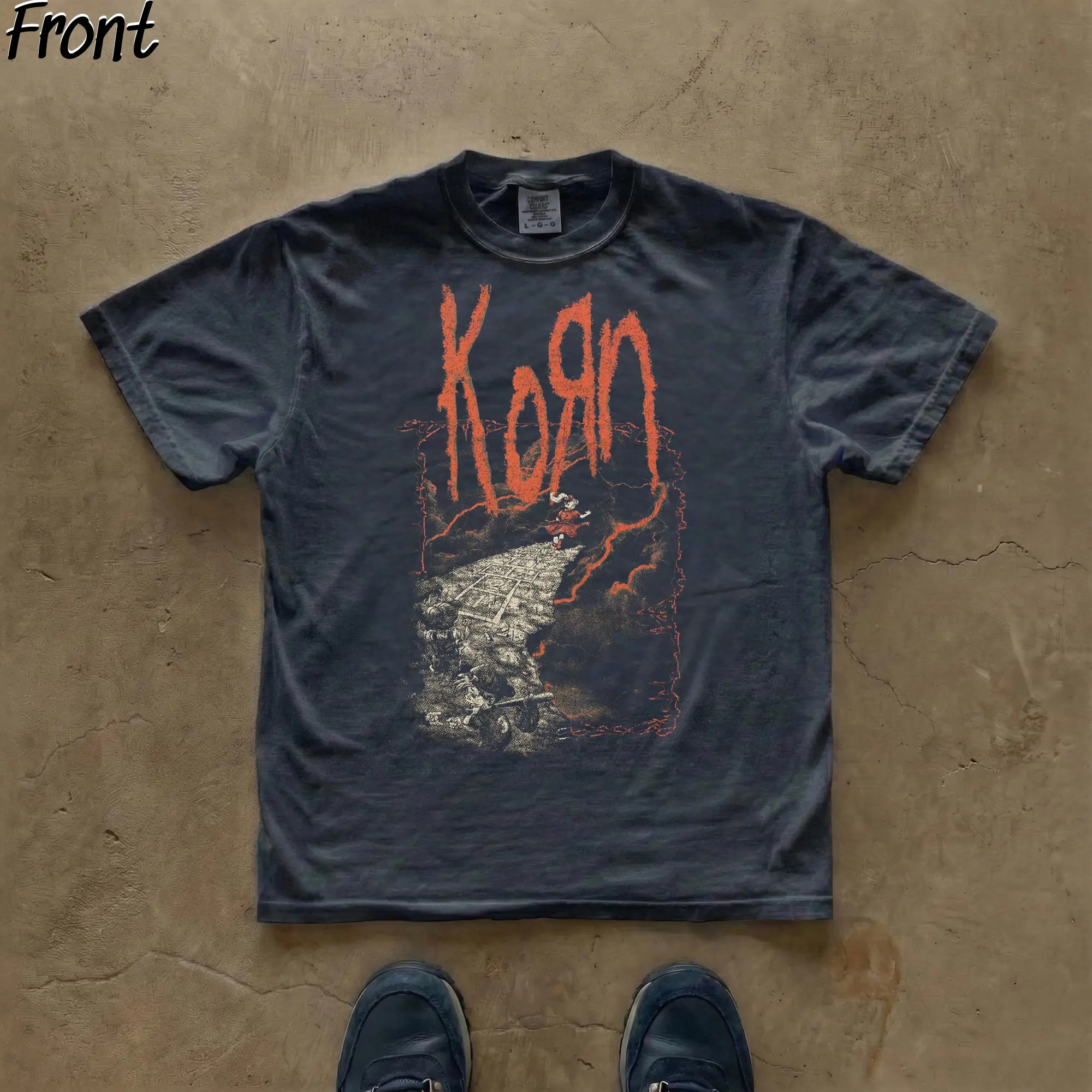 Vintage Follow The Leader Album Graphic Tee, Korn Rock Band, Metal Rock Band Merch, Iconic 90s Rock Music, Korn Concert Merch, Perfect Gifts for Korn Fans, 100% Cotton Lightweight Shortsleeve