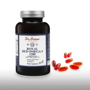 Dr. Brian Royal Red Omega 3 1200, Fish Oil Supplement with EPA and DHA Omega3 Fish Oil Contain Vitamin D,E Omega-3 Support for Physical Health - 90 Soft Gels