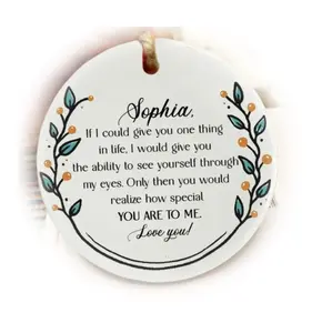 Personalized To My Daughter Ceramic Ornament, Christmas Ornament Gifts, Custom Name, Personalized Message Ornament