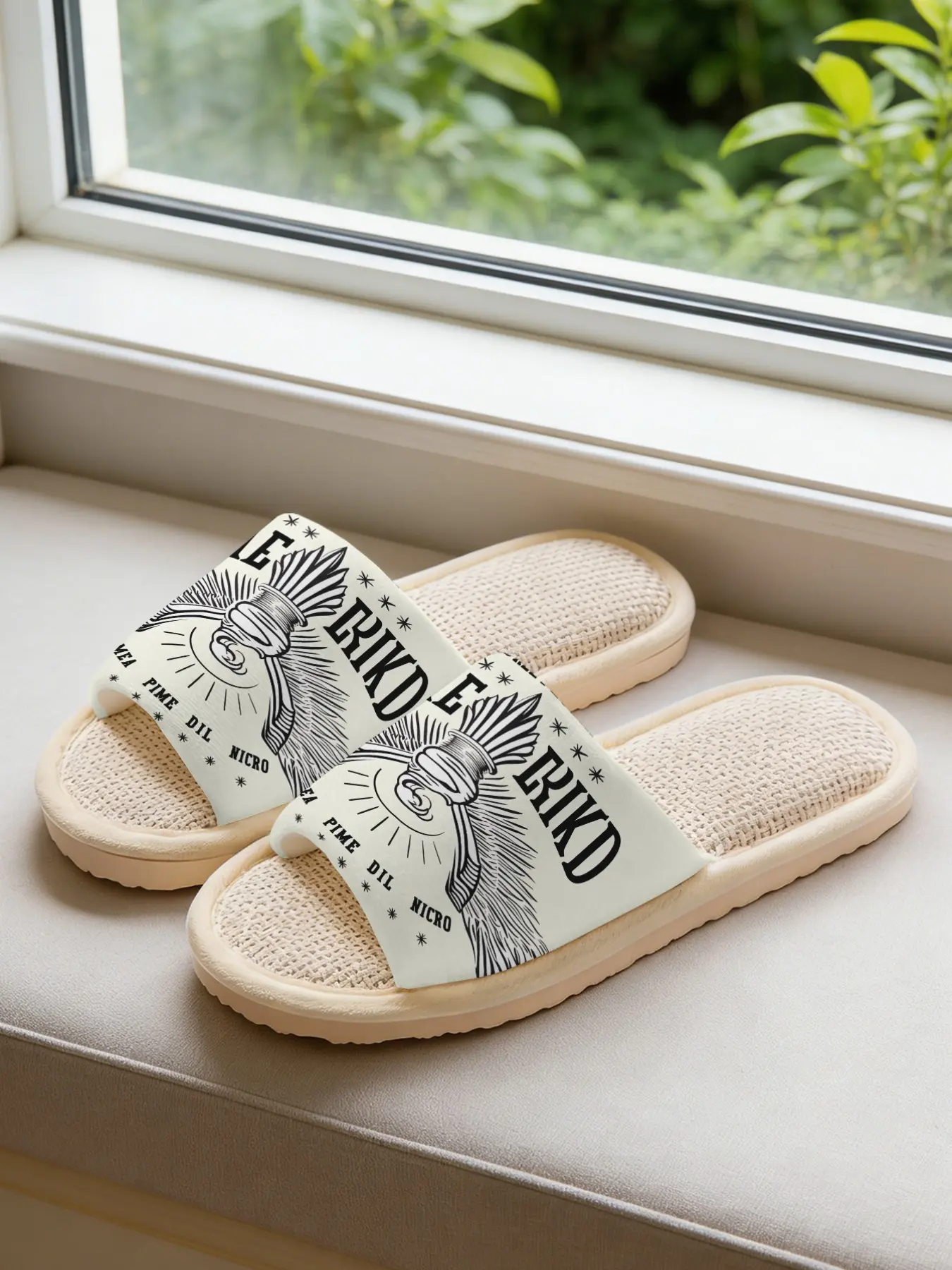 Unisex Retro Indian Style Slippers, Soft Eva Sole, Non-Slip Quiet Design, Casual All-Season Home Footwear, Textile Upper Material