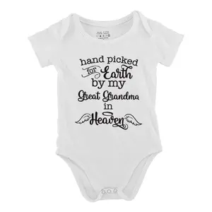 Hand-Picked by My Great Grandma in Heaven Baby Bodysuit Funny Babys Short Sleeve Onesies Romper for Infant Newborn Boys Girls Soft Casual Outfit with Snap Closures for Easy Diaper Change