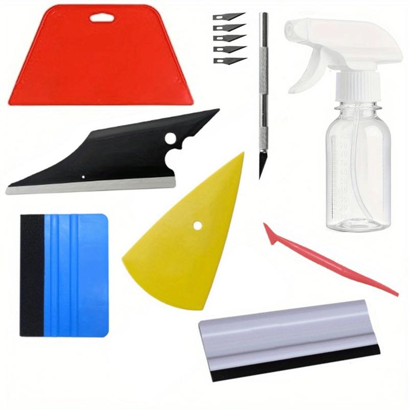 Complete Car Vinyl Wrap Kit for Beginners with PPF Film & Window Tint Tools - DIY Paint Protection Package Includes Spray Bottle, Felt Squeegee, Knife/Blades & Bubble Remover for Scratch/Bubble-Free Decal Application (No Power Required)
