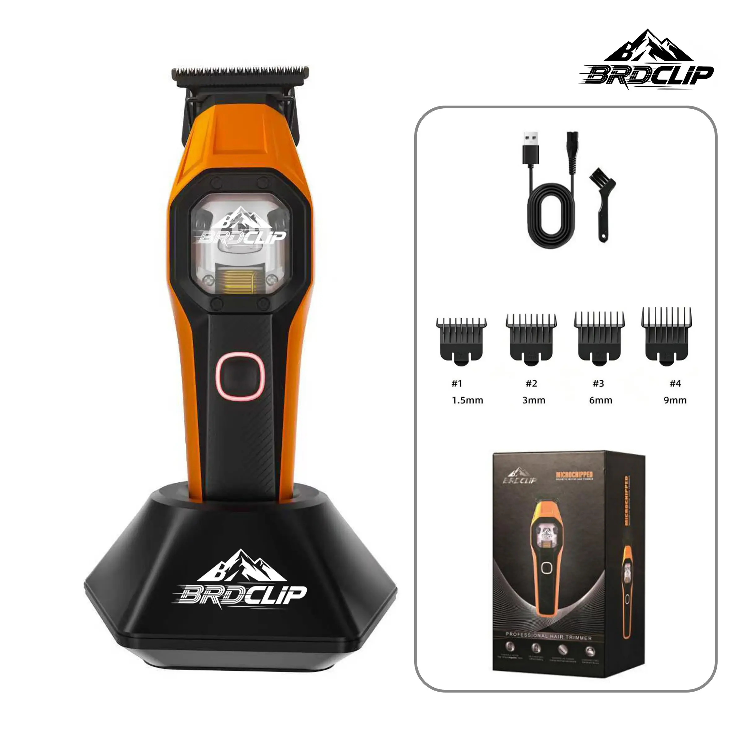 BRDCLIP Clippers Professional Hair Clippers Rechargeable Hair Trimmer Cordless Barber Trimmer 13000rpm Vector Motor Clippers For Man BRD-106B BRD-2601 Brush