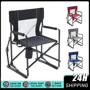 Portable Folding Camping Chair - 400lbs Heavy-Duty Outdoor Chairs with Sturdy Frame, Compact Fold, Side Table, Mesh Backrest, Waterproof Arms, Storage Pocket, Easy-Carry Design for Camping, Lawn