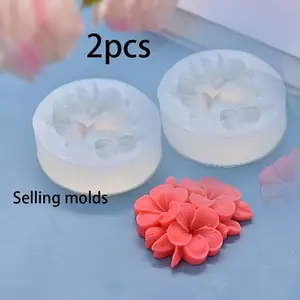 Egg shaped silicone molds for weddings and DIY crafts, 2pcs of high-quality reusable silicone molds, creative resin, candle, clay, and soap decorations, resin crafts, holiday decorations, holiday gifts Flower silicone mold