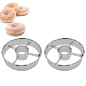 2 Pack Stainless Steel Donut Cutter, 3.86 Inch Doughnut Cutters Mold, Professional Baking Tool for Making Perfect Donuts, Bagels, Cookies, Biscuits