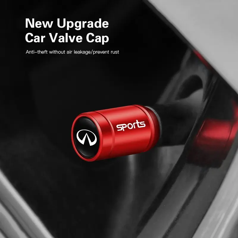 4pcs Zinc Alloy Car Wheel Tire Valve Caps Tyre Rim Stem Covers Car Accessories For Infiniti QX50 QX60 Q70L QX70 QX55 Q50 FX35 Q30 G37 JX35 G35 Q60 QX80 QX30 ESQ G25 G37 FX37 FX50 EX35 EX25 EX37