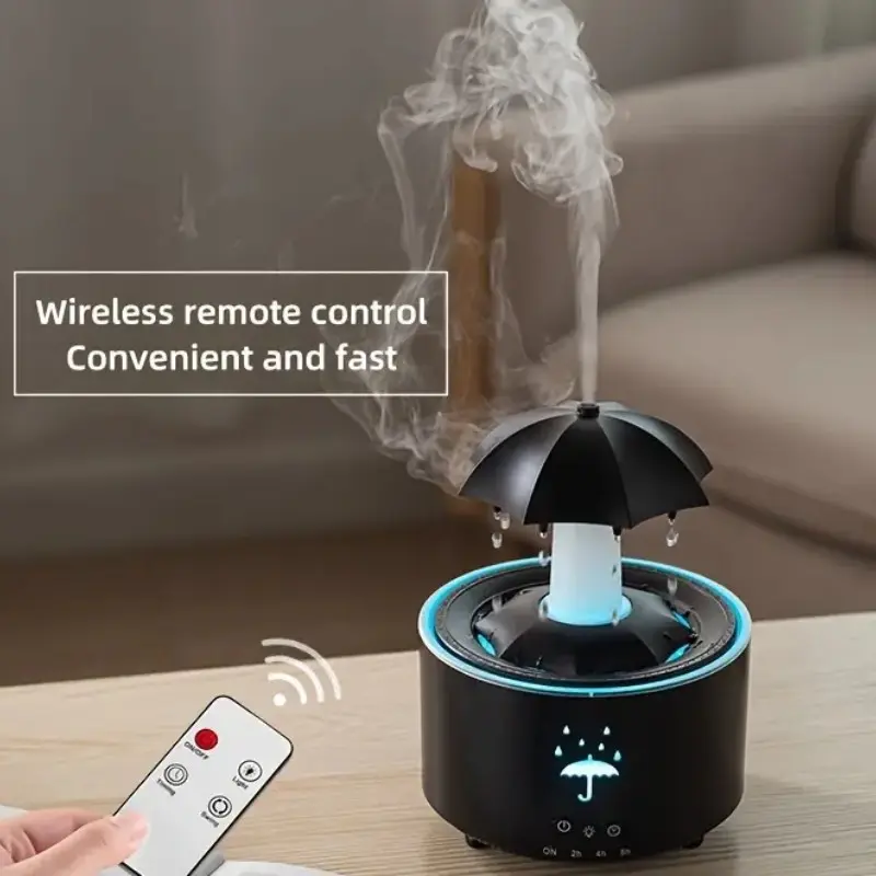 Umbrella Design Aromatherapy Humidifier, Rotating Water Drop Essential Oil Diffuser, 7 Color LED Bedroom Warm Air Humidifier, Fragrance Aroma Humidifier, Humidifier Atmosphere Light, Aromatherapy Machine