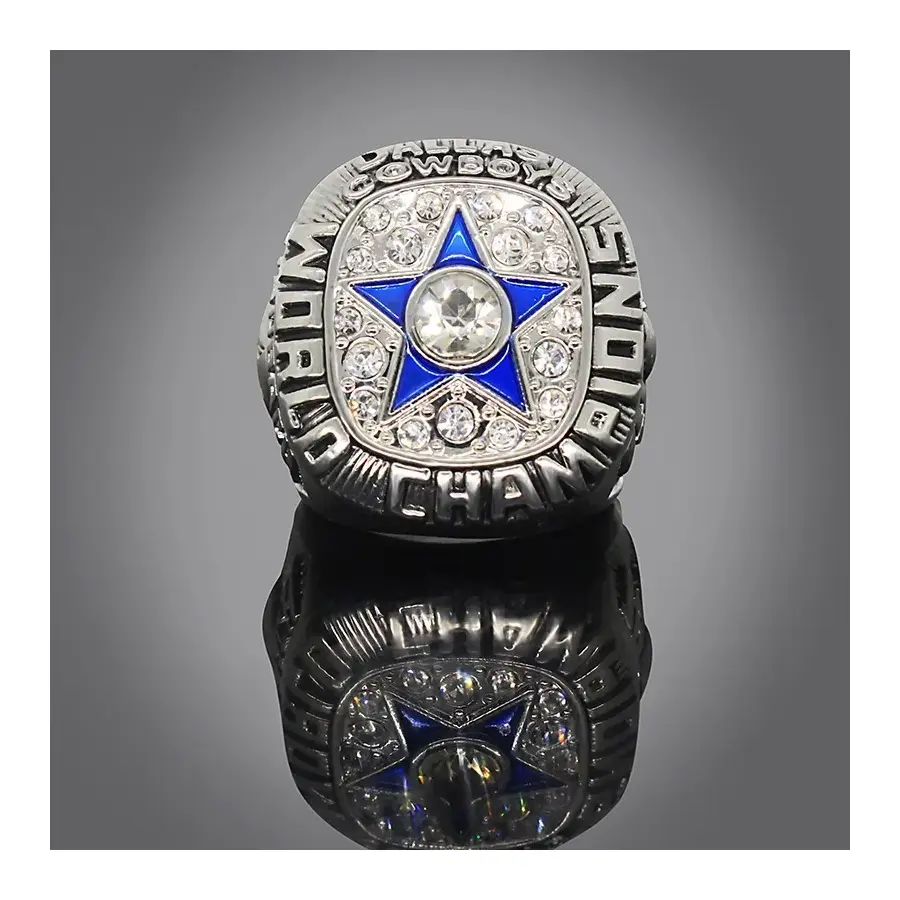 2025 Luxury Dallas Cowboy Ring for Men Women Punk Metal Crystal Five Pointed Star Rings