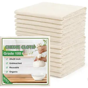 16 count  Cheese Cloths,   Cheese Cloths 20x20 inches, Suitable For Filtering, With Edges, Cheese-Making, Juicing, Baking and Turkey Cooking.