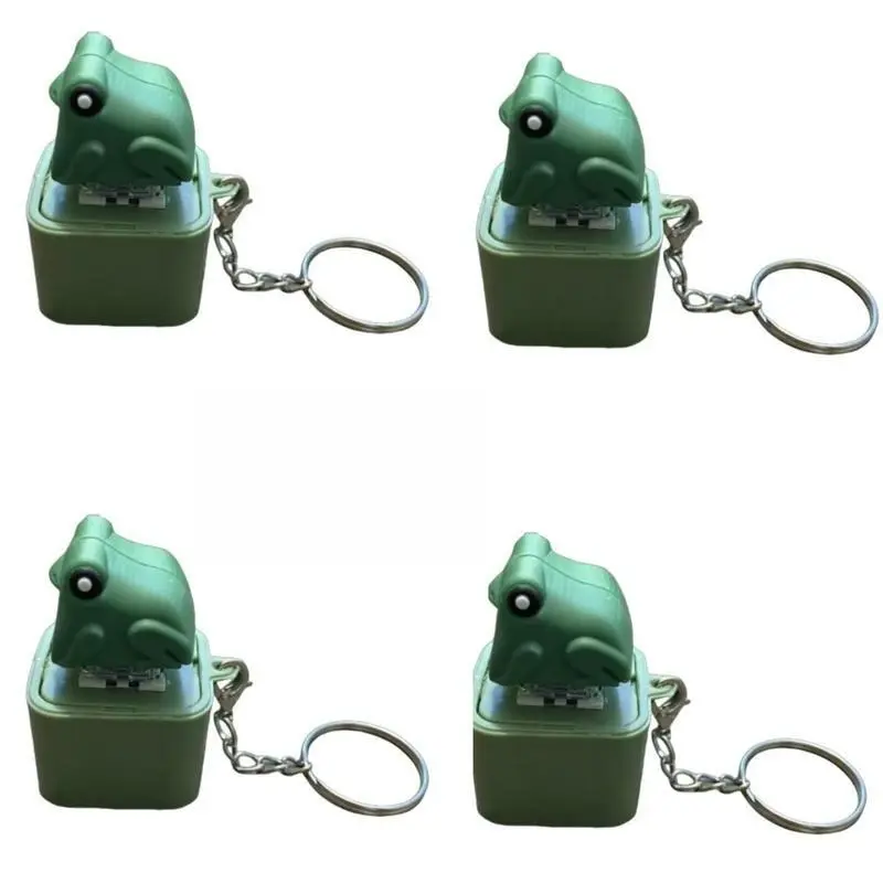 Frog Motif Light-Up Keychain with USB Charger, Rechargeable Battery, Backlit Color-Changing LED, Croak Sound, Cute Stress-Relief Toy for Kids, Light-Up Clip, Mini EDC Stocking Stuffer, Mini Frog Figurine, Kawaii Accessories, Cute Keychains, Christmas Gift
