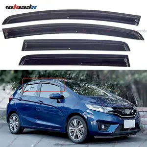 2015-2020 Honda Fit Jazz GK5 Window Visor Rain Guard 4PCS | Mugen Style Wind Deflector Sun Shade | Fresh Air No Rain | Direct Fit Auto Accessories