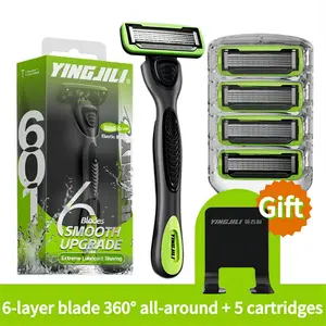 Furious 360° Full Around Lubricating Strip Razor (1 plastic handle + 5 cartridges) plastic handle
