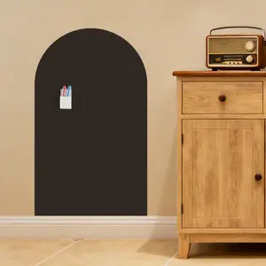 Dark brown soft magnetic arched wall sticker set, self-adhesive magnetic graffiti display message board, easy to install - perfect for office notes, study room learning, restaurant message leaving, and ideal holiday decoration for walls - 40*80cm/50*90cm