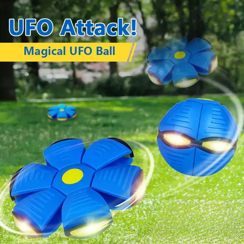 Six Lights Flashing Magic Meta Ball – Kids Bouncing Flying Saucer Ball, Parent-Child Interactive Flat Disc Toy, Thickened Explosion-Proof Smooth Educational Ball for Body Exercise & Reaction Training