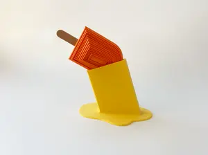 Summer's Orange Popsicle Fidget Toy Large- - High-Quality 3D Printed Articulated Popsicle Fidget for Tabletop Tactile Play