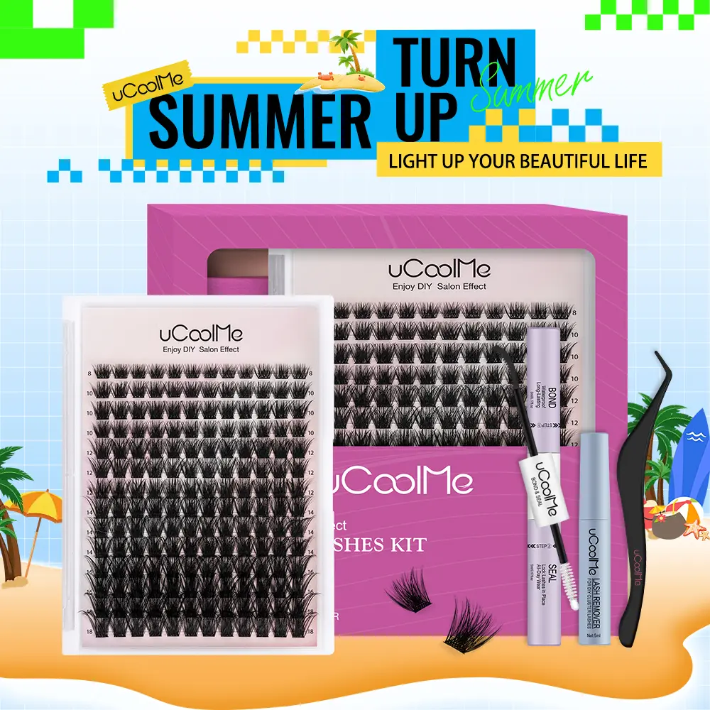 uCoolMe Magic 088 Lash Kit, False Eyelashes for Makeup, DIY Eyelash Extensions with Mascara & Lash Glue, Easy-to-Apply Eyelash Set for Everyday Glam, Eyelash Gift for Her, Christmas Gifts for Women