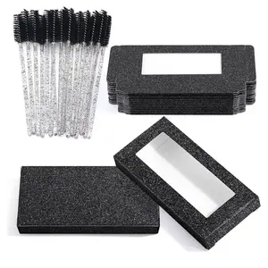 Slayyy Lash Boxes - Eyelashes & Makeup Accessories in Black Boxes with Clear Strands Cosmetic Eyelashes Extensions Eyelash Extensions lash case