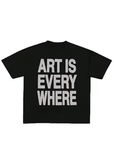 ART IS EVERYWHERE Graphic T-Shirt for Men – Minimalist Typography Print Casual Cotton Streetwear Tee