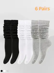 Women's Knitted Short & Long Socks, Slouch Socks, Comfortable Fitted, Multi-Color, Striped, Fashionable Everyday Wear, Casual Stylish Socks, Soft and Breathable, Breathable Comfy Socks, Back to School Essential
