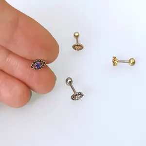 Evil Eye Cartilage Earring • 20g 18g Threadless • Mini Small Evil Eye Helix Labret • Tragus Earring • Conch Pushpin Labret • Medusa Piercing