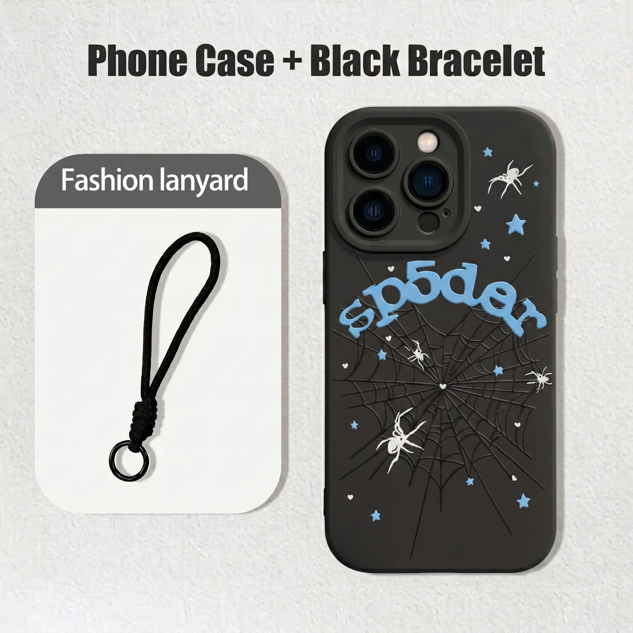 Dark Spider Web Phone Case for iPhone 13 14 15 16 17 Pro Max Gothic Black TPU Shockproof Anti-Drop Full Coverage Protective Cover