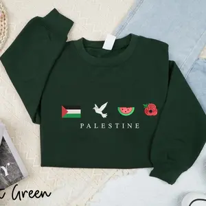 EMBROIDERED Palestine Watermelon Sweatshirt, Hoodie, Sweatshirt,  Flag Shirt