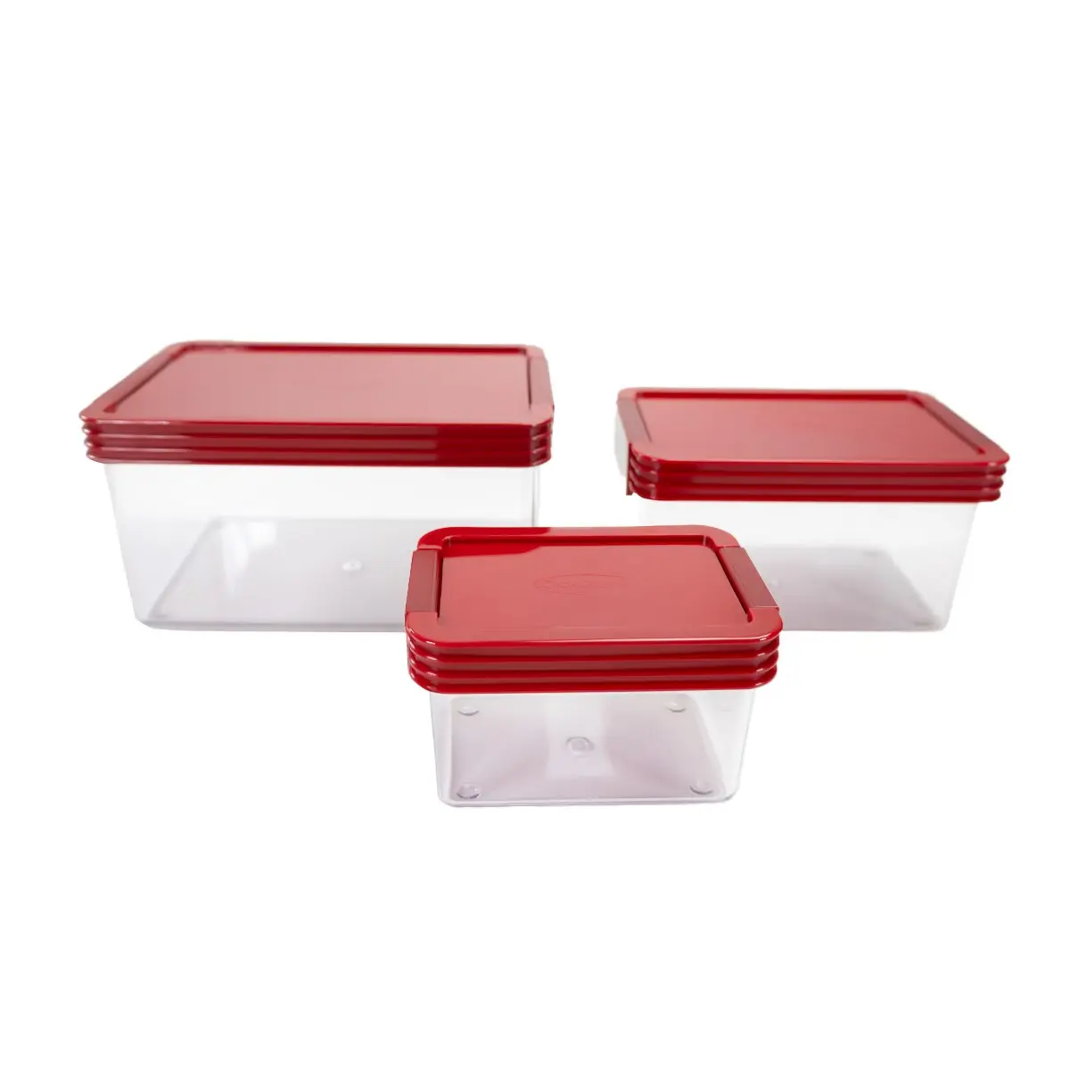 Click Clack 3-Piece Basic Small Storage Container Set | Red