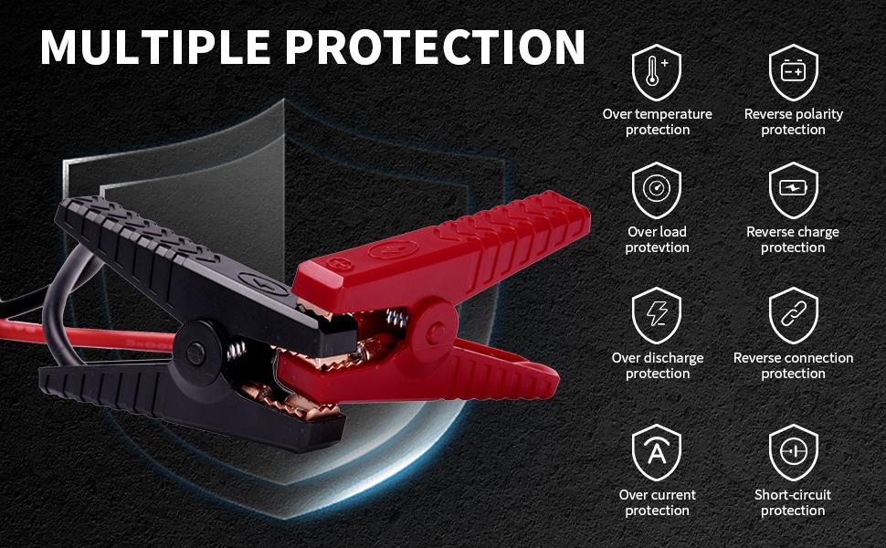 Car Battery Jump Starter 5000A Smart Portable Car Jump Starter Battery Pack (10.0 Gas/9.0L Diesel) 12V Safe Car Jumper with LCD Dis