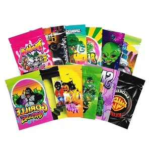 100pcs Resealable Mylar Bags with Window - Durable Smell Proof Ziplock Food Storage Pouches - Waterproof Self-Sealing Plastic Packaging for Candy, Gummies, and Snacks - For Home & Kitchen Use - Great Gift for Foodies & Organizers