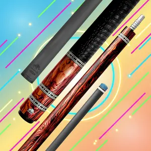 Rhino RETRÔ Cocobolo Pool Cue — Carbon Fiber Shaft, Time Crystal 12.5mm Tip, Crocodile-Embossed Microfiber Wrap, Carbon Composite Butt, 3/8-8 SS Joint, Adjustable Weight, Joint Protector Included