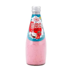 TAS Coconut Strawberry Drink 290g - Refreshing Thai Beverage with Real Fruit Flavor