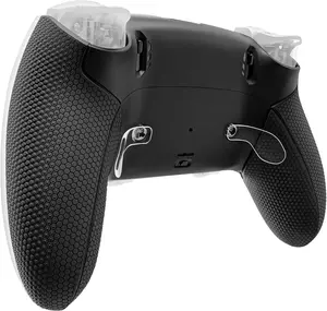 eXtremeRate Beyond-ARC Bottom Shell Kit Compatible with PS5 Edge Controller with Rubberized Grip, Replacement Front Back Decorative Trim Shell Rear Plates