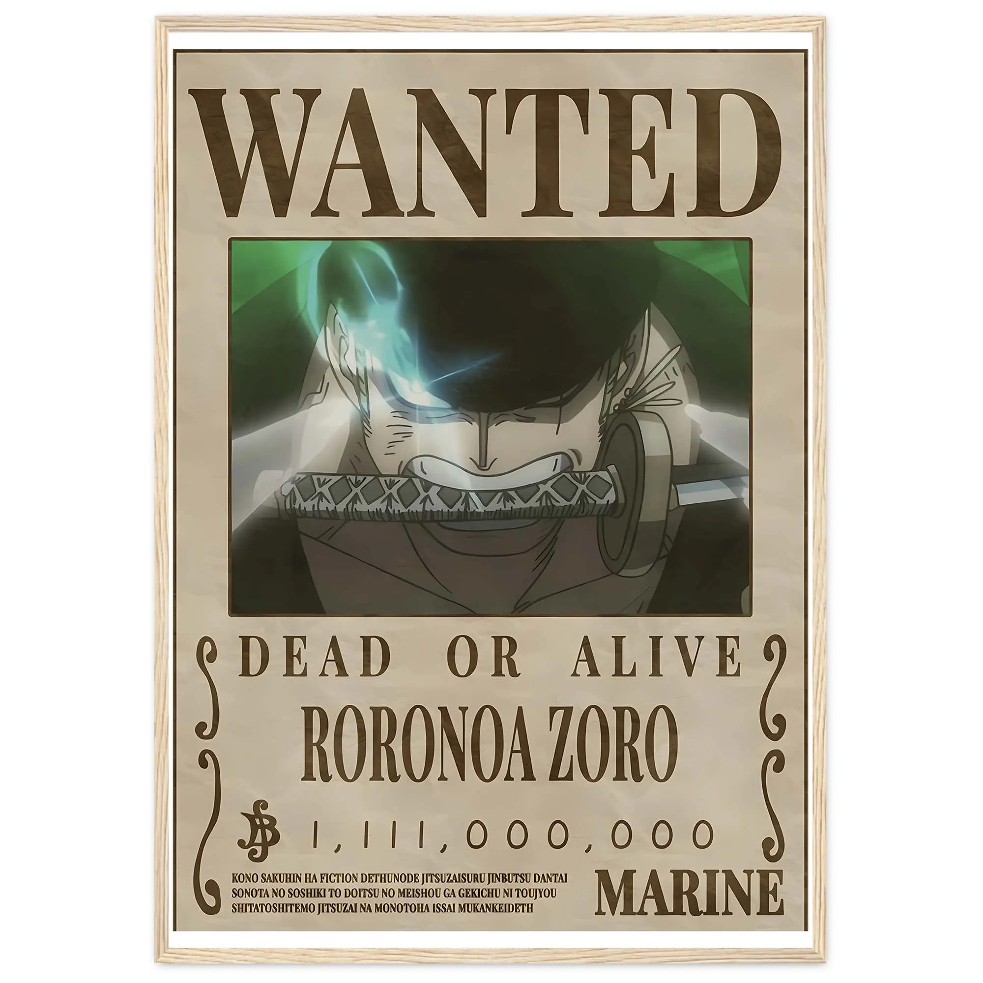 Zoro One Piece Poster Suitable for Your Home Space