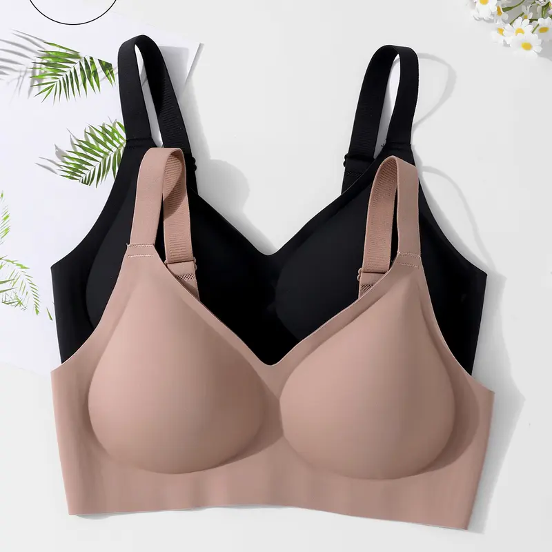 2/3/4 Pack / 6 colors,Women's Seamless Jelly Bra, High-Quality Wireless Push-Up Adjustable Sports Tank Top, Comfortable Breathable for Daily Wear, Sports Bras Pack
