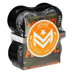 Mini Logo Skateboard Wheels 59mm AWOL 80A Black Lift Kit (Risers, Bearings, HW)