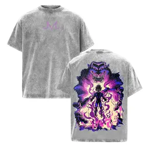 Majin Veqeta DBZ Retro Vintage Unisex Oversize Anime Manga Acid Washed Lightweight Cotton T-shirt, Anime Merch, Gift For Anime Fan, Weeaboo.