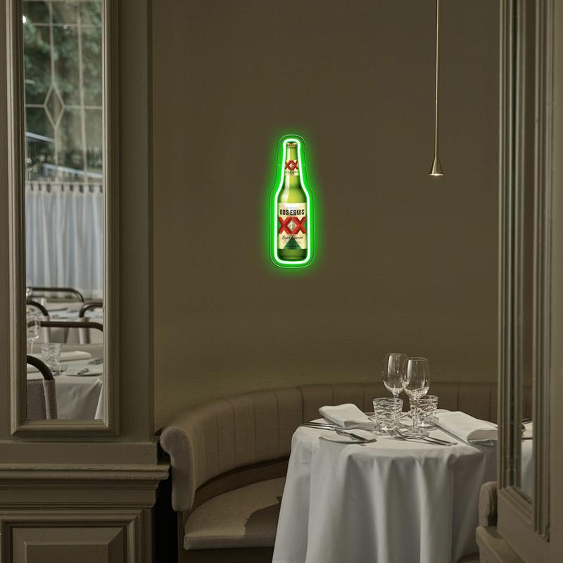 Dos Equis Mexican Lager Beer Neon Sign for Wall Decor Dimmable Beer Neon Signs Bar Led Sign Neon Sign for Man Cave Light Up Sign for Bedroom Home Bar Shop Pub Bistro Party Hotel Game Room Decor Gifts Led Neon Lights