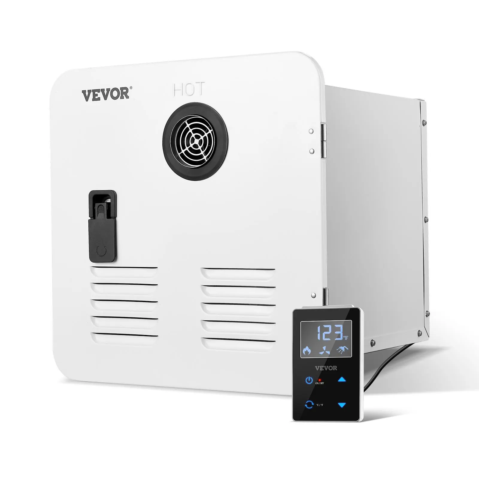 【Backtoschool】VEVOR RV Tankless Water Heater, 42000BTU Instant Heat Unit with 15x15in White Door, Remote Controller, LED Display Screen, 1/2" NPT Water & Gas Connectors, 12.6x12.6x14in Rear Chamber, Ideal for RVer Family Everyday Use, White, 1/2" Npt Wate