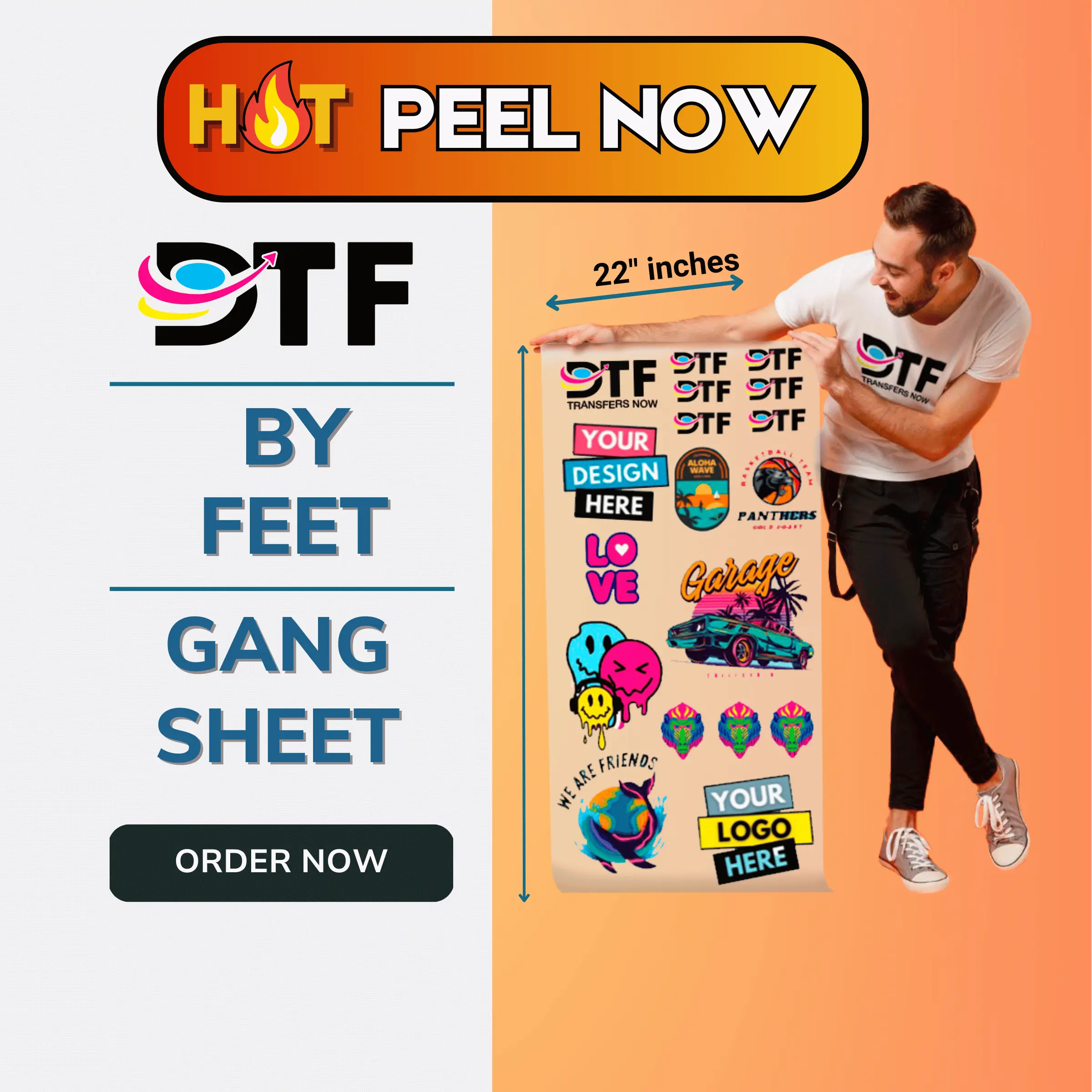 Hot Peel DTF Transfers - Gang Sheet