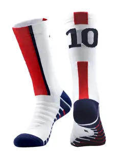 Men Women Adult Mid-Calf Thick Nubuck Basketball Socks Anti-Slip Sports Elite Socks, Sporty Fitted Plain Pattern All Seasons