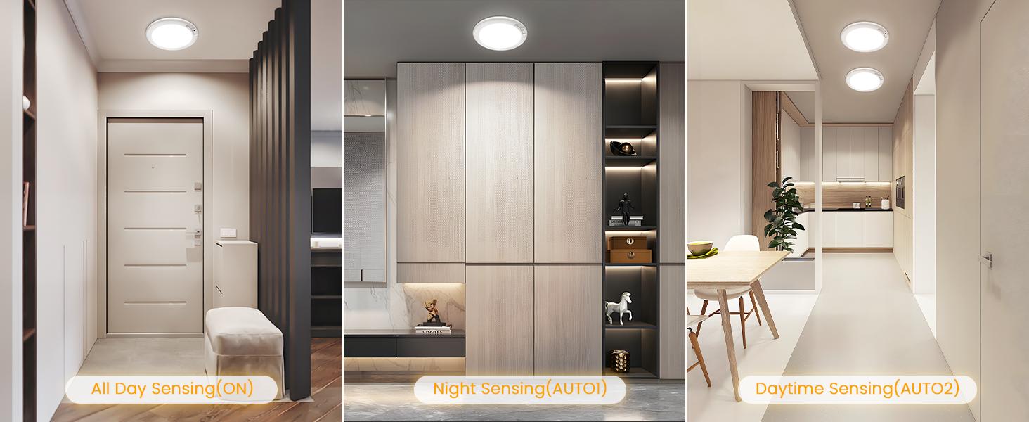 2-PACK Rechargeable Motion Sensor LED Ceiling Light with Remote, Wireless Battery Operated 3CCT Dimmable Closet Lights for Shower Pantry